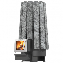 Дровяная банная печь GrillD Cometa 180 Vega Long Stone Pro, серпентинит