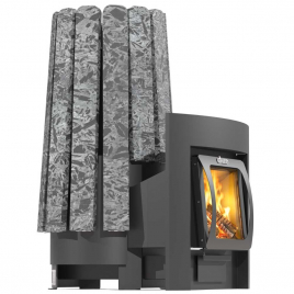 Дровяная банная печь GrillD Cometa 180 Vega Long Window Max Stone, серпентинит