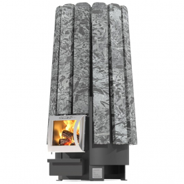 Дровяная банная печь GrillD Cometa 180 Vega Short Stone Pro, серпентинит